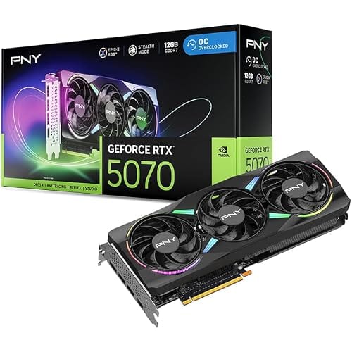PNY GeForce RTX 5070 12GB ARGB OC Triple Fan Grafikkarte DLSS 4, 12GB GDDR7